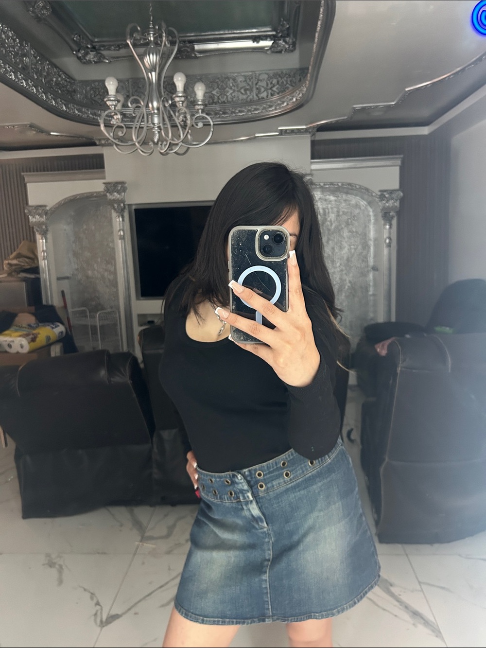 Vintage HOTKISS denim jean skirt
